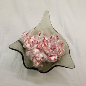 Grey gray handmade glass dish candy coins jewelry